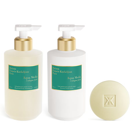 Aqua Media Cologne forte, , hi-res, Scented hand & body cleansing gel, Scented body lotion <br>and Scented soap Trio